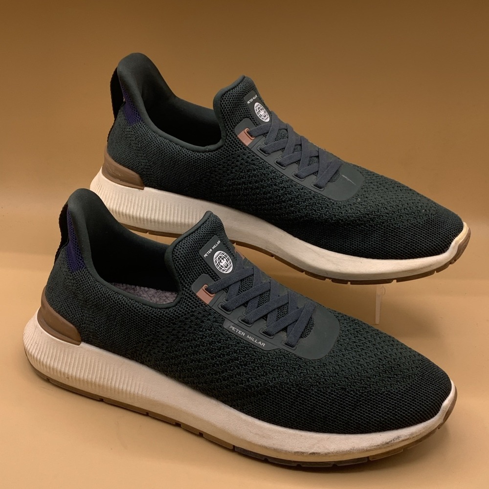 Peter Millar Men's Shoes Hyperlight Apollo Knit Green Sneakers Size 11